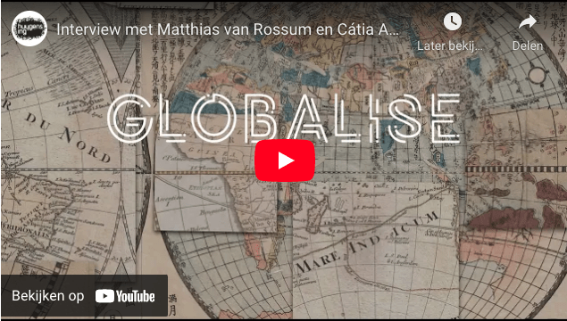 Video still of interview with Matthias van Rossum and Cátia Antunes on GLOBALISE.