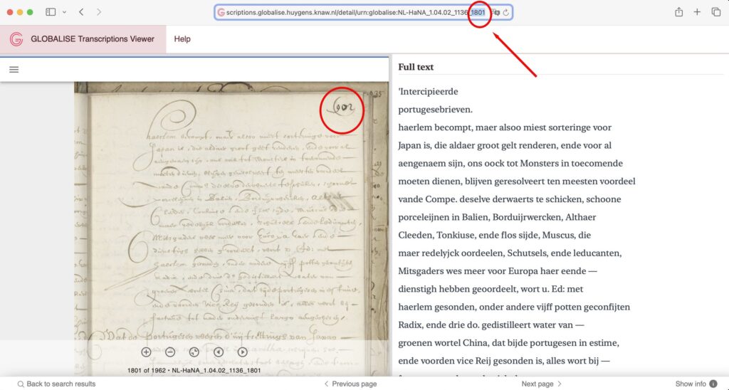 A page from the archives of the Dutch East India Company, inventory number 1136. The folio being displayed is numbered 902, corresponding to scan number 1801 in the URL bar. 