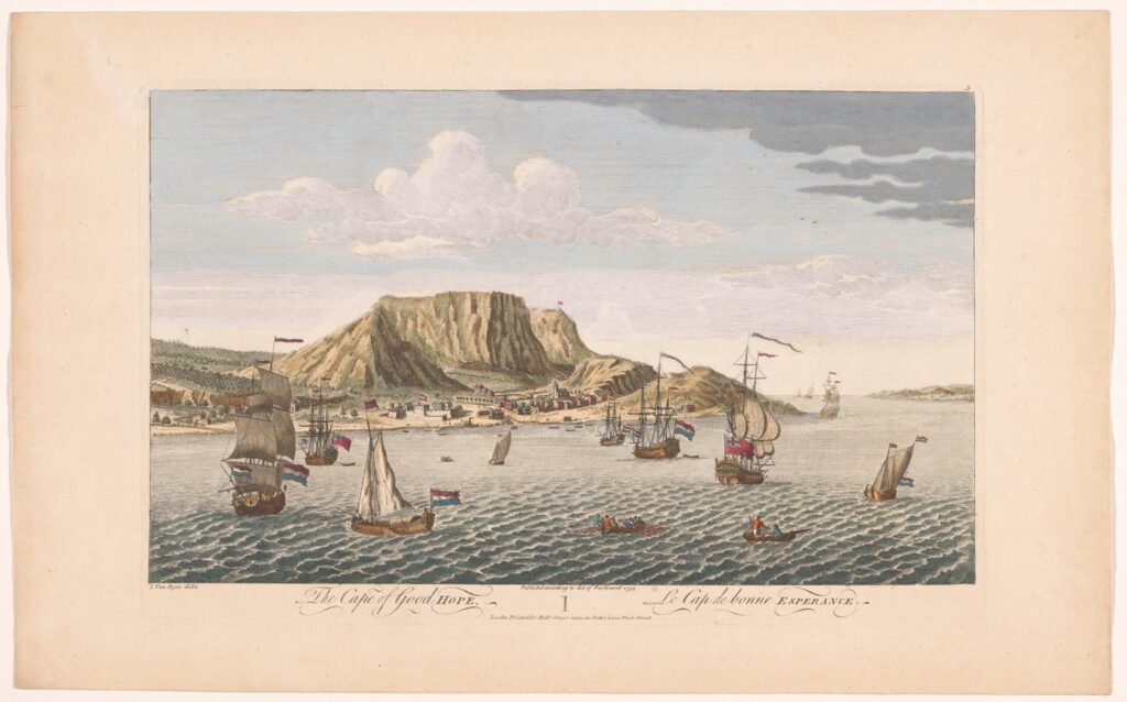 Robert Sayer (Publisher), The Cape of Good Hope/Gezicht op Kaap de Goede Hoop te Zuid-Afrika, 1754
Rijksmuseum Amsterdam, public domain.